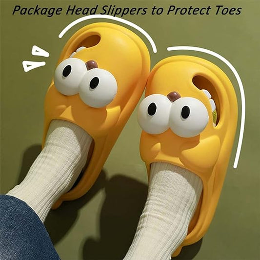 3D Big Eye Playful Couple Slippers